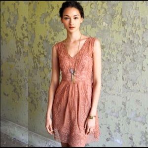 Baraschi Anthropologie Lace Overlay Slip Dress